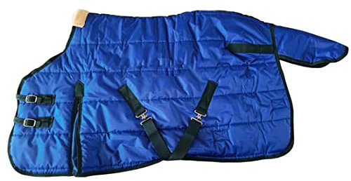 Königsblaue, wasserdichte Pferdedecke mit 220 g Füllung und Fleecefutter, 420D, Outdoor-Winterfliegendecke, Stalldecke für Pferde, Ponys, Shetlandinseln (Größe: 100 cm, Farbe: Königsblau)