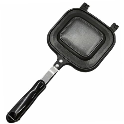 BIUDECO Padella Fondo Piatto Antiaderente Doppia Faccia in Lega di Alluminio Resistente al Calore Riscaldamento Uniforme per Toast e Pesce per Colazione
