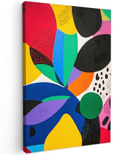 MuchoWow© Impression sur Toile Photo Peinture 40x60 cm Tableau Decoration Murale Chambre Salon Maison Deco Cuisine Formes - Points - Coloré