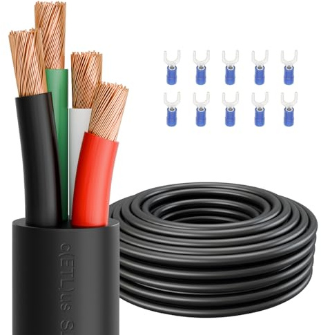 Firmerst 14/4 600V Outdoor-Rated Mini-Split Cable 100 Feet, Weatherproof High-Voltage Wire for Air Conditioner & HVAC Systems
