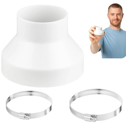150mm to 100mm Round Ducting Reducer, 91-114mm,141-165mm Stainless Hose Clips, Joint Duct Pipe Connector Adaptor for Connect Round Duct Pipe or Extractor Fans Reducer