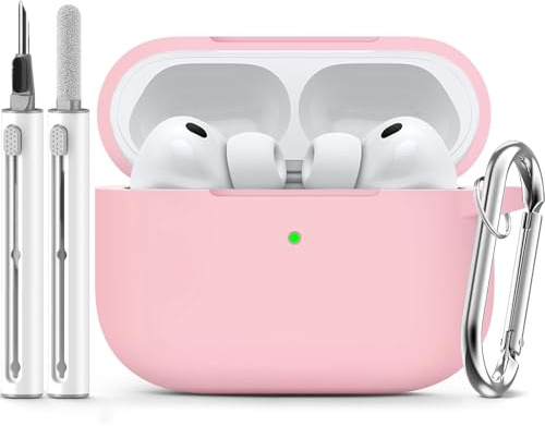 Inesore Compatible with AirPods Pro 3 Hülle - Pink | Silicone Protective Case Cover for Apple Air Pod Pro 3rd (2025), Unisex Design, with Cleaning Kit