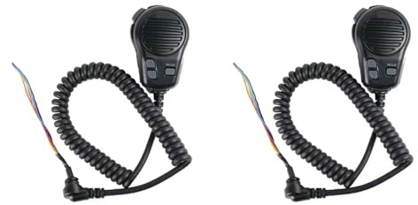 FOIJPPINP 2X Microfono PTT con Altoparlante per Radio Marina HM-164B per Microfono per Radio Marittima IC-M45/M59/M304/M411/M412