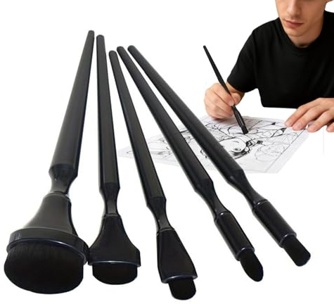 Pinceaux pour Dessin au Fusain - 5 Pièces Fournitures d'art,Set De Pinceaux De Fusion Pastel | pour Artistes Professionnels Amateurs Bricoleurs DIY Salle de Classe Studio Nature Morte