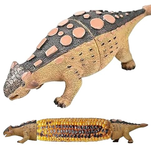 Dinosaurie majskolvshållare, tecknad majs på kolvhållare med spetsar i rostfritt stål, återanvändbara och enkla att rengöra grillspett för grillning, fester, familjemåltider
