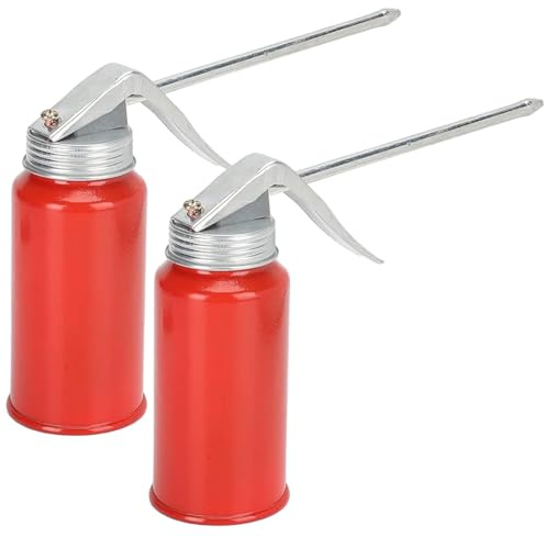 Ölkanne mit Ausguss, 2 Stück, Ölkanne, Pumpenöler, 200 ml, manueller, rostfreier Eisen-Motorspender für Autos und Motorräder