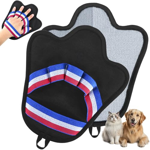 BONTHEE Pet Hair Removal Gloves for Cats & Dogs | True-to-Hand Fit & Reusable Electrostatic Glove | Magic Hair Remover for Couch, Car Seat, Clothing, Carpet, Bedding