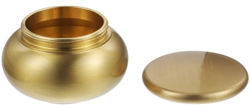 Abaodam Urna Conmemorativa Pequeña de Metal Tapa Sellada, Recipiente Hermético de Cobre para Cenizas Humanas o Polvo de Incienso, Almacenamiento Seguro para Uso Funerario y Doméstico