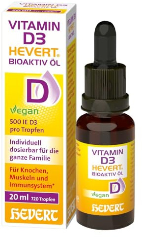 Vitamin D3 Hevert Bioaktiv Öl, 20 ml Tropfen | unterstützt Immunsystem, Knochen und Muskeln