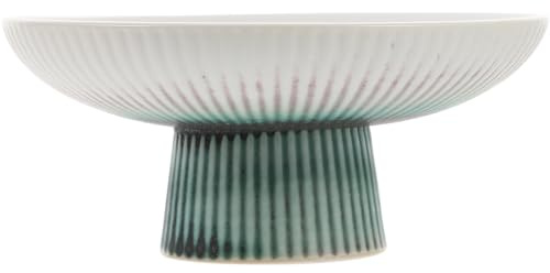 TOKIDNY Bandeja para Frutas y Aperitivos de Porcelana Pedestal, Frutero Blanco Ventilado, Adecuado para Centro de Mesa y Uso en Restaurante y Hogar