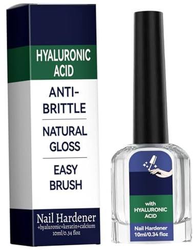 Hyaluronsäure-Nagelhärter – 10 ml Stahlnagel-Hyaluronsäure, schwache Nägel mit Keratin und Kalzium, schnell trocknende klare Formel, Stahlhärter mit