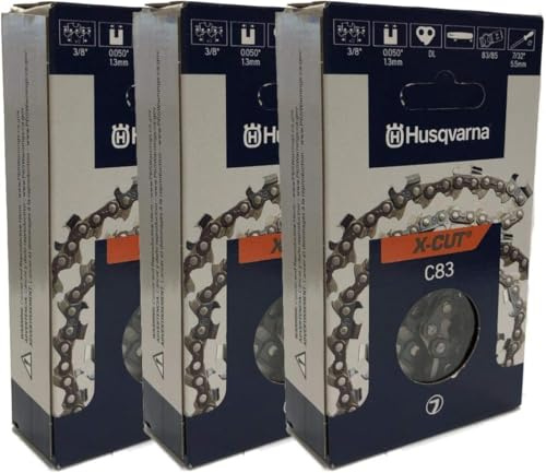 Husqvarna 585550072 20 Chainsaw Chain X-Cut 3/8 .050 72 DL 3 Pack