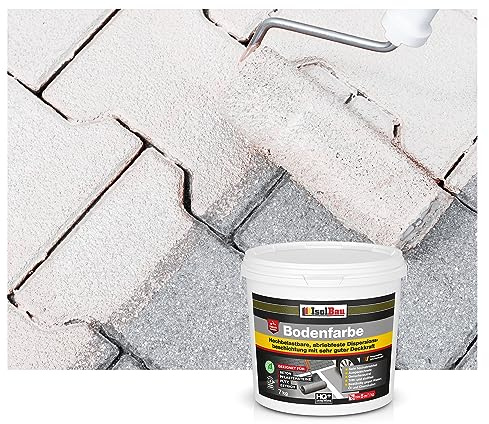 Isolbau Bodenfarbe - 7 kg - Boden- und Betonfarbe für Keller. Garage. Werkstatt - Wasserfeste Bodenbeschichtung für innen & außen - Weiss (RAL)