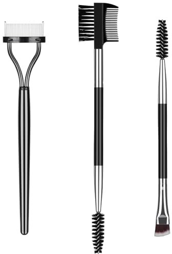 URAQT 3 Piezas Kit de Cepillo para Ceja, Cepillo Pestañas, Peine Separador de Pestañas y Carrete para Pestañas Herramientas, para Cejas y Pestañas