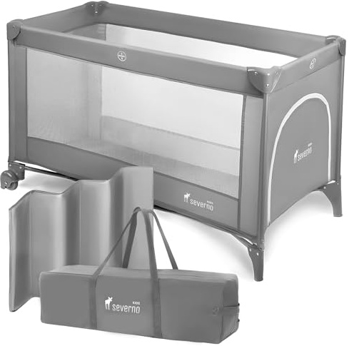 SEVERNO Honey Bunny Baby-Reisebett (Laufgitter) Kids – faltbar & mobil, mit Matratze, Transporttasche & Rollen, atmungsaktiv & geprüft, Reisebett