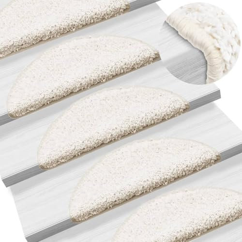 LXYZWRW Haushaltsbedarf Teppich Stufenmatten 15 Stück Weiß 56x17x3cm Stufenmatten
