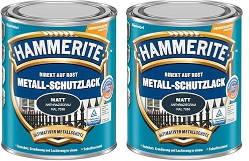 Hammerite METALLSCHUTZLACK MATT ANTHRAZITGRAU 2,5L (Packung mit 2)