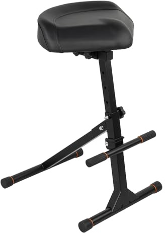 STRICH Gitarrenhocker, höhenverstellbarer Gitarrensitz, verstellbare Fußstütze, Gitarrenstuhl für Kinder und Erwachsene, tragbarer und klappbarer Drumhocker für Schlagzeuger (SGT-20)