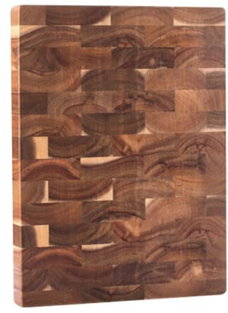 Taglieri for la cucina Tagliere in legno di acacia con venature verticali e manici Tagliere a scacchi Vassoio da portata for formaggi, verdure, frutta(15.5 x 11.8 x 1.4in)