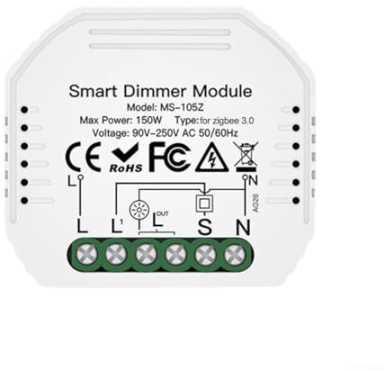 ZiStarlilife Für Zigbee Dimmschalter-Modul, kompatibel mit Tuya für Zigbee 3.0 Hub, intelligente Lichtsteuerung für Heimbeleuchtungssystem mit App und Fernzugriff