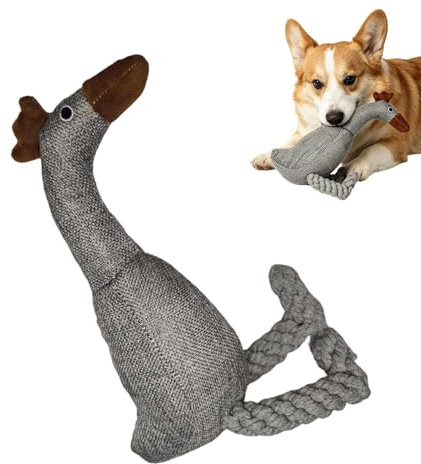 Quietschendes Hundespielzeug Im - Design - Interaktives Kauspielzeug Mit Knisterpapier & Knoten Für Welpen | Plüschtier Zur Zahnungshilfe och mental stimulering Für Kleine & Große Hunde, 35 x 20 cm