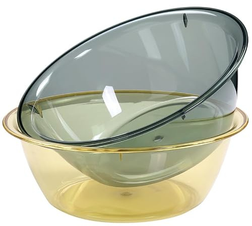 30 cm 2-pack klara PET-plasttvättbaljor - Mångsidig tvättbalja | Transparent PET-material, Utmärkt för tvättning och blandning