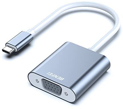 BENFEI Thunderbolt 3 a VGA da maschio a femmina, adattatore USB C a VGA, per MacBook Apple 2019/2018/2017, versione in alluminio