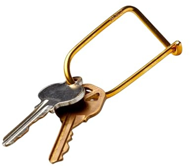Craighill Wilson Brass Keyring - 2” Carabiner Keychain Clip, Modern Minimalist Key Ring for Car Keys, Heavy Duty, Lightweight, D Ring Key Organizer