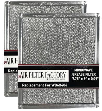 Air Filter Factory Replacement For WB6X486, WB06X10125, AF4271, G-5798 GE 7.75 x 9 x 0.09 Inches Microwave Oven Aluminum Mesh Grease 12-Layer Vent Filter 2-Pack