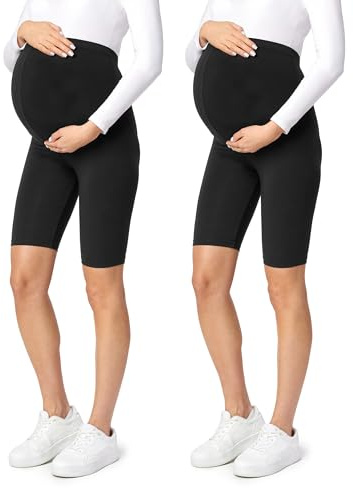 Be Mammy Dams Moderskap Korta Leggings 04 2 Pack(Svarta Prickar/Svarta Prickar(2Pack), S)
