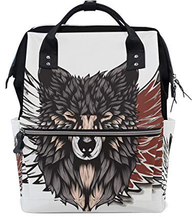 MONTOJ Wolf Sketch Design Canvas Reisetasche Campus Rucksack One Size 4