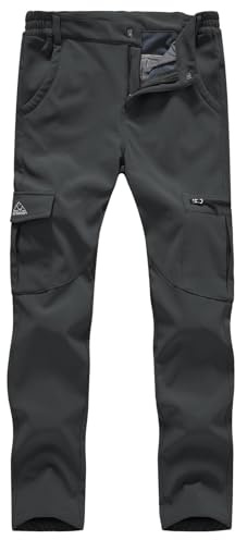 donhobo Damen Outdoorhose Wanderhose wasserdichte Softshellhose Winddicht Warm Fleece Gefüttert Herbst Winter Trekkinghose Funktionshose
