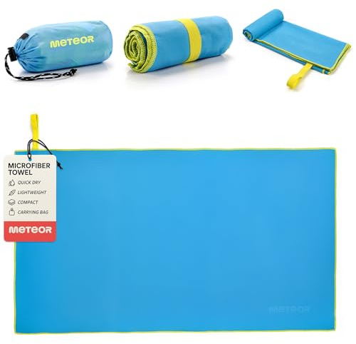 meteor Microfibre Towel Quick Dry Gym Pool Fitness Swimming Travel Camping Beach Yoga Pilates Bath Shower Absorbent Compact Lightweight Dry Men Women Kids Post-Bath Pet Drying 110 x 175 cm