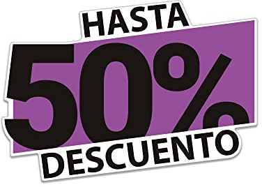 Oedim Vinilos para Escaparates Decoración Rebajas | Descuento del 50% | 50x35cm | Vinilo Adhesivo | Decora tu escaparate | Pegatinas Adhesivas Escaparate | Vinilos para Negocios