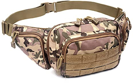 FONREST Verdeckte Pistolentasche, Mehrzweck Taktik Handfeuerwaffe Fall Gürteltasche Bauchtasche für Glock 17 19 22 23 31 32 1911(CP Tarnung)