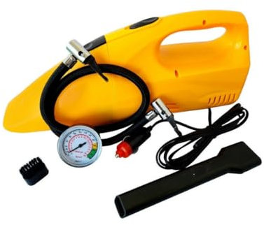 OISE ART STORE Trade Shop - 2 in 1 Aspirapolvere Compressore Auto con Manometro 12v 250psi con Accessori