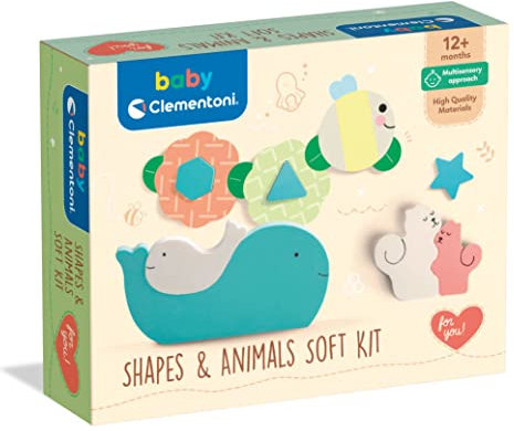 Clementoni 97855 Baby Soft Kit, weiches Babyspielzeug mit Steckblumen und Puzzles, multisensorisches Motorikspielzeug für Kleinkinder ab 12 Monaten Amazon Exclusive