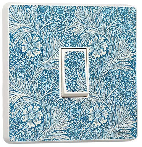 stika.co Paquete de 2 impresiones artísticas William Morris, diseño de patrón de caléndula para interruptor de luz individual pegatina de vinilo
