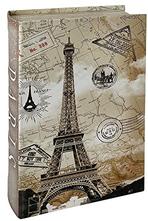 Hohles Buch Eiffelturm Paris Postkarte mit Geheimfach Vintage Buchversteck 21cm