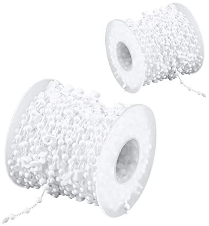 Vertical Blind Beaded Clip Bottom Chain - 89mm/3.5inch - 10 Meters Window Blind Chain Beaded Bottom Chain 11 Ball Chain Connectors Clips.