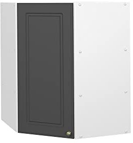 Vicco Eckhängeschrank Fame-Line, Küchen-Eckschrank, Anthrazit-Gold/Weiß, 57 cm