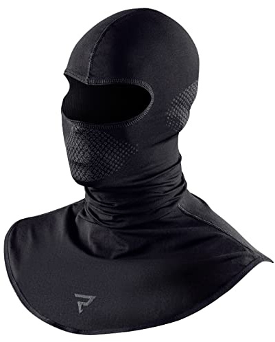 REBELHORN Therm II Motorrad Sturmhaube mit Nackenwärmer Funktions Thermoaktive Bekleidung Wasserdicht Winddicht und Atmungsaktiv für kalte Tage
