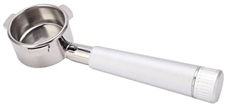 Portafiltro sin Fondo de 54 Mm, Portafiltro de café Expreso de Acero Inoxidable de 3 Orejas, Portafiltro sin Fondo de 54 Mm, Accesorios para Máquinas de café para la Serie (Plata)