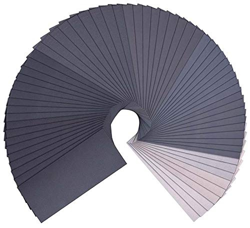 Oikabio 63 unidades de papel de lija húmedo y seco 1000-10000 hojas de lijado de grano alto con surtido de 9 x 3,6 papel abrasivo