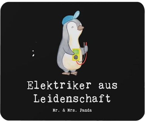 Mr. & Mrs. Panda Mauspad Elektriker Leidenschaft - Geschenk, Büroausstattung, Elektronmonteur, Schenken, Rente, Mausunterlage, Computer zubehör,
