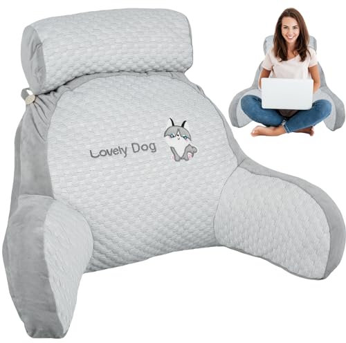 Reading Pillow for Bed Lovely 2 In 1 Backrest Pillows 23.6×17.7×7.8in Multifunctional Sofa and Bedside Cushion Soft Detachable Reading Back Support Rest Pillow for Reading Relaxing Watching TV