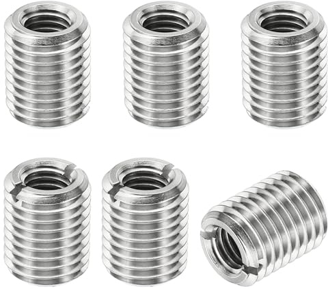 PATIKIL Gewinde Adapter Hülse M16x2 auf M10x1,5, 20mm, 6 Stück | Männlich auf Weiblich Reparatur Einsatz Mutter Schraube Reduzierer Edelstahl Befestiger