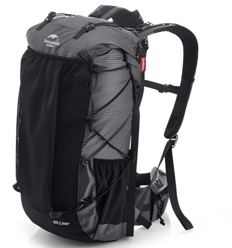 windhike Naturehike 60L Rock Interne Frame Wandern Rucksack, Camping Wasserdichte Tasche, Outdoor Daypack mit Regenschutz (Regular-2.55lbs)