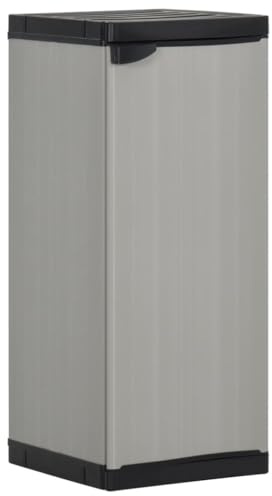 CKioict Materialschrank Büromöbel Mehrzweckschrank Garten-Lagerschrank mit 1 Boden Grau und Schwarz 35x40x85 cmfür Arbeitszimmer, Wohnzimmer