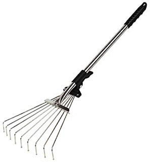 Gardening - Rastrillos telescópicos para arbustos de césped | Rastrillo ajustable para césped artificial | Rastrillo de arbustos de polietileno con mango ligero para una limpieza rápida del